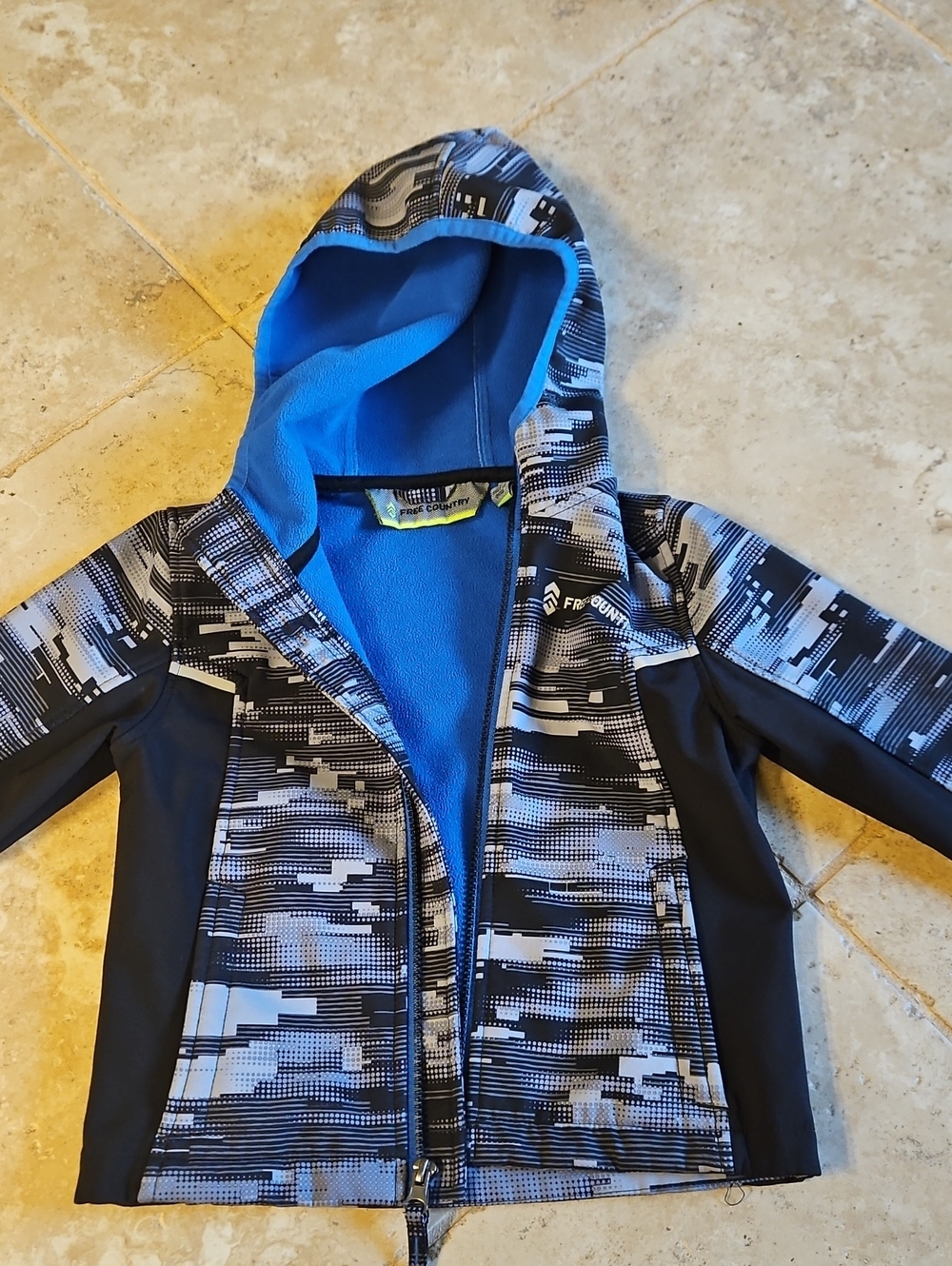 Free Country Kids Blue and Black  Jacket With Fleec Interior.